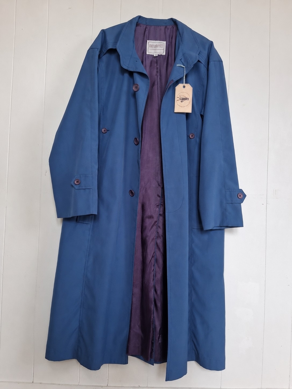 Vintage 80s Amanti by Jocardi Cobalt Blue Maxi Coat 💙💜